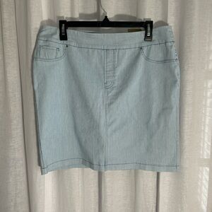 Chico's Blue and White Striped Waistband Skort